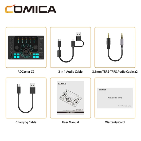 Comica C2 Sound Card Feature-packed Audio Interface for Recording/Podcasting/Streaming for Guitarist/Vocalist/Podcast Microphone - Image 6