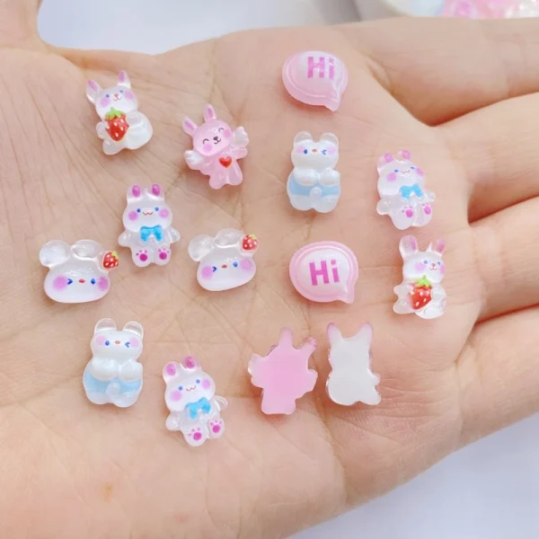 50Pcs New Cute Resin 8*10mm Mini Shiny Little Cat Flatback  Ornament Jewelry Making Manicure Hairwear Accessories - Image 5