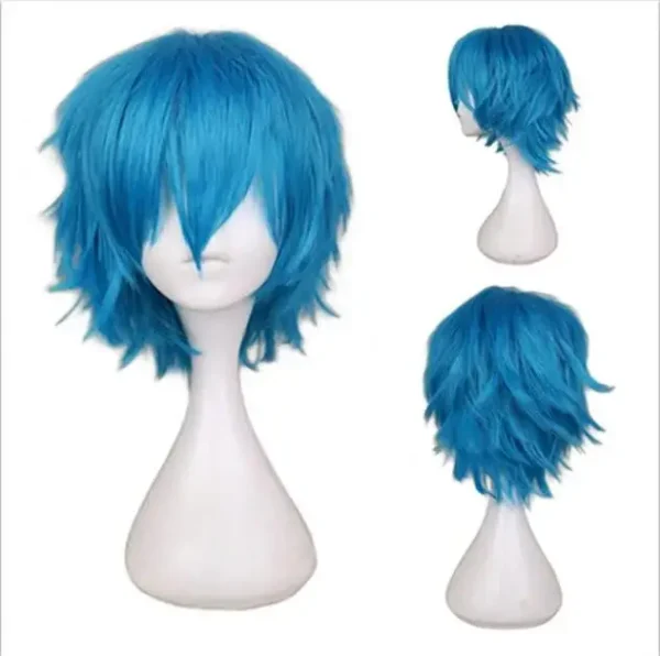 Male Wig Black White Purple blonde Red Short Hair Cosplay Anime Costume Halloween Wigs Synthetic Hair With Bangs For Men - Image 19