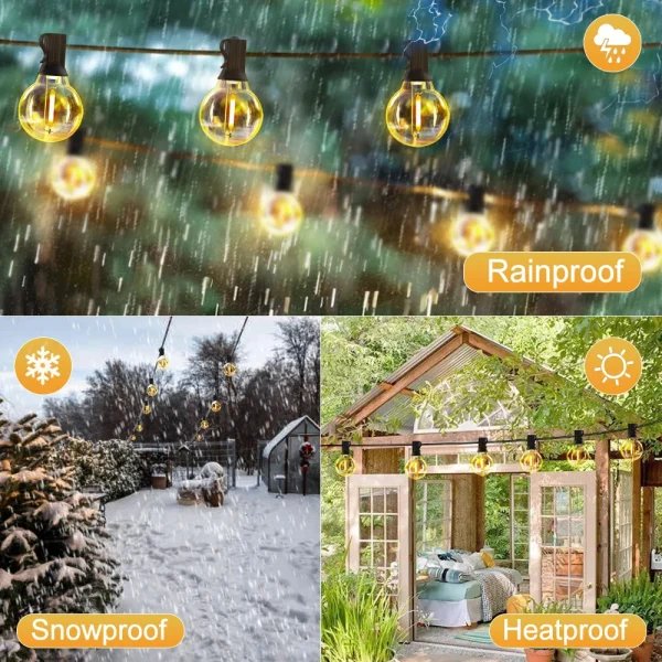 Globe Outdoor String Lights LED EU G40 Patio String Lights Dimmable Shatterproof Hanging Lights Patio Lights for Backyard Garden - Image 12