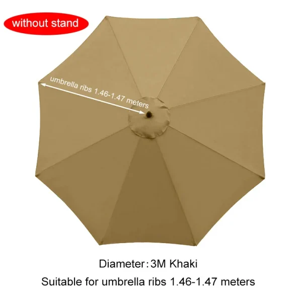 7.5/9/10ft Patio Umbrella Replacement Canopy  6/8 Ribs Outdoor Beach Backyard Market Table Parasol Cover without Stand - Image 10