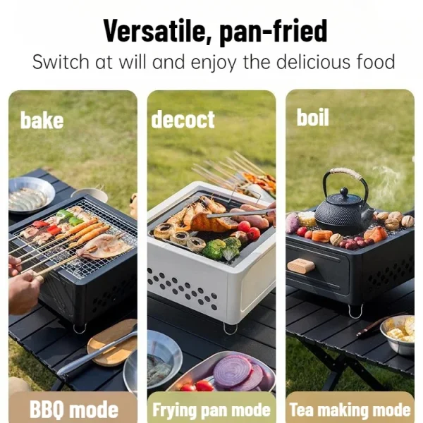 Square grill Charcoal grill Charcoal Enclosed Tea making Outdoor courtyard Outdoor, camping cookware - Image 3