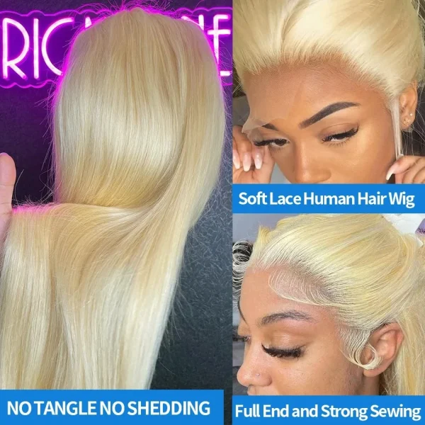 13x6 Hd Transparent Lace Frontal Wigs Human Hair Colored Wig 613 Bone Straight 30 Inch Blonde Brazilian 100% For Women Choice - Image 12