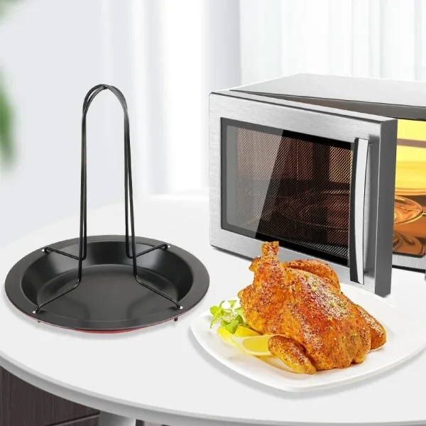 Chicken Roaster Rack With Bowl Turkey Duck Roast Rack BBQ Grill Rack Stainless Steel Stand Holder Oven Kitchen BBQ Tool