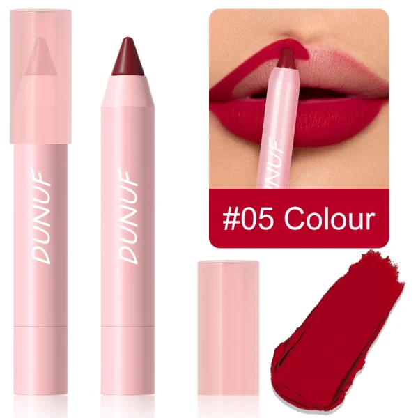 18-Colors Lipstick Pencil Waterproof Sexy Red Matte Contour Tint Lipstick Lasting Non-stick Cup Lipliner Pen Lip Makeup Cosmetic - Image 15