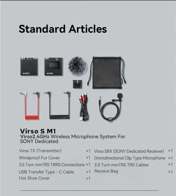 Godox Virso S M1 2.4GHz Wireless Lavalier Omnidirectional Microphone Receiver Sony-dedicated Lossless Sound Quality Long Range - Image 20