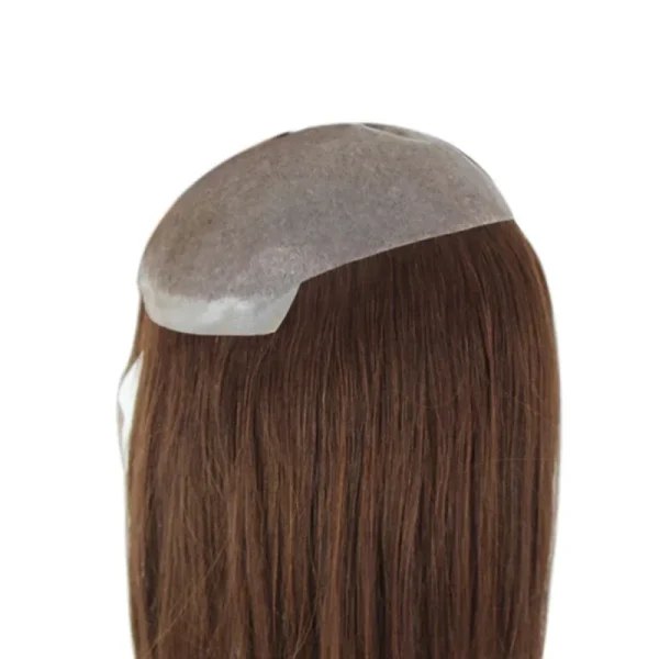 VLoop Straight Toupee Full PU Base European Hair Topper For Women Remy Hairpiece Invisible Durable Replacement System Female Wig - Image 7