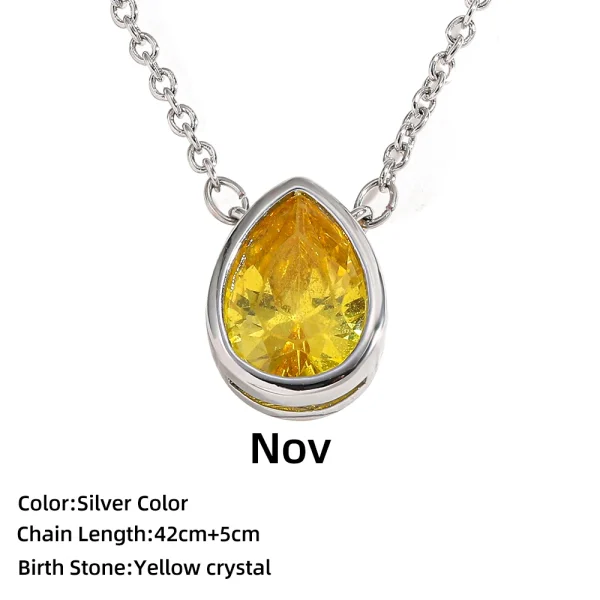 Oct/Nov/Jan/April Birthstone Pendant Necklace for Women Crystal Gold&Silver Color Chain Choker Necklaces Birthday Gift Jewelry - Image 9