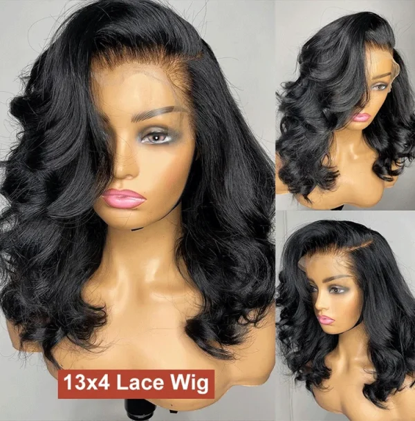 180 Density Short Bob Wigs Body Wave 13x4 Lace Front Wigs Brazilian Lace Frontal Synthetic Hair Wigs For Women Party Cosplay - Image 11