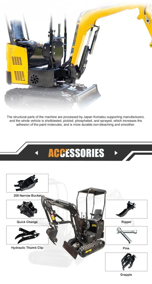 New Diesel Digger CE EPA Engine 1ton 2ton Mini Excavator Farm EPA Tractor Backhoe Excavator Customization - Image 9