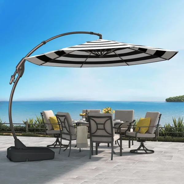 Grand patio 11FT Cantilever Umbrella with Base Outdoor Large Round Aluminum Offset Umbrella for Patio Garden Backyard ( 11 FT) - Image 7