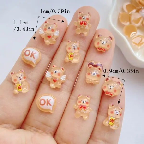 50Pcs New Cute Resin 8*10mm Mini Shiny Little Cat Flatback  Ornament Jewelry Making Manicure Hairwear Accessories - Image 3