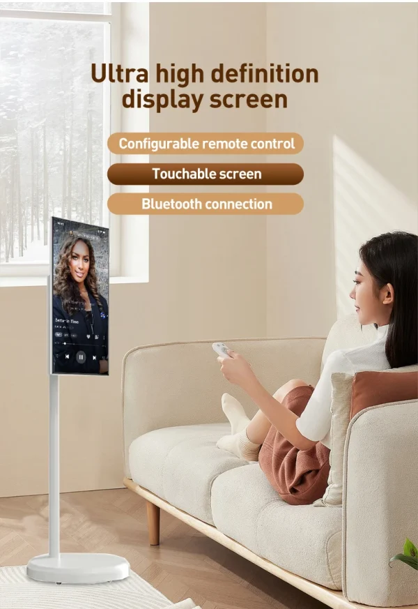 Rollable Smart Touch Screen Rechargeable Built-In 4h Battery Interactive Smart Portable Tv 21.5 Inch Television Smart Tv - Image 2