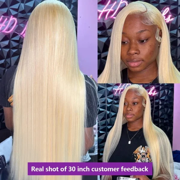 13x6 Hd Transparent Lace Frontal Wigs Human Hair Colored Wig 613 Bone Straight 30 Inch Blonde Brazilian 100% For Women Choice - Image 11