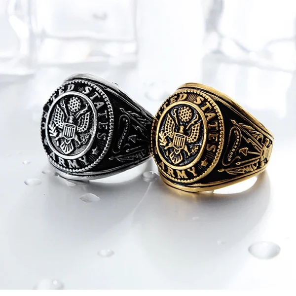 Vintage U.S. Army Eagle Ring Men Silver Color Gold Stainless Steel U.S. Army Ring Marine Corps Ring Men Fashion Jewelry Gift - Image 18