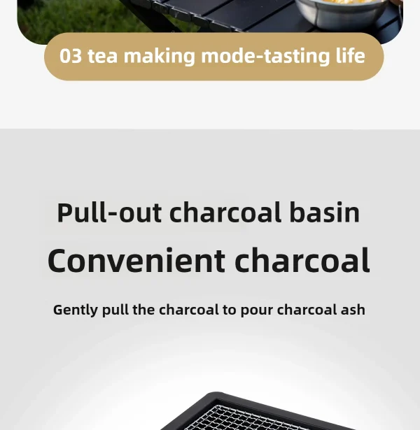 Square grill Charcoal grill Charcoal Enclosed Tea making Outdoor courtyard Outdoor, camping cookware - Image 23