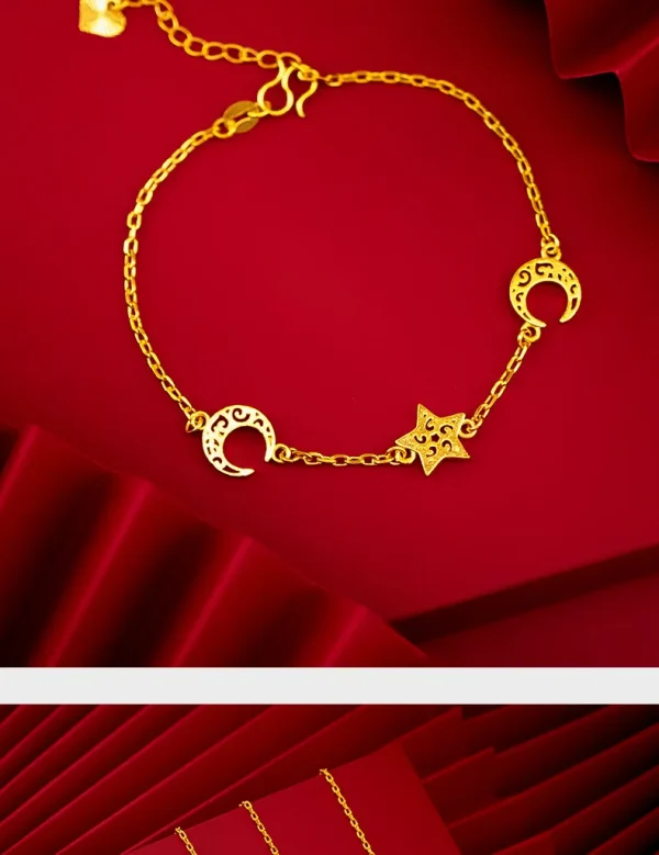 Japan and South Korea Women's Fashion Xingyue Bracelet Korean Style Fresh Simulated Real 14K Gold Color Gold Plated Starry Sky S - Image 14