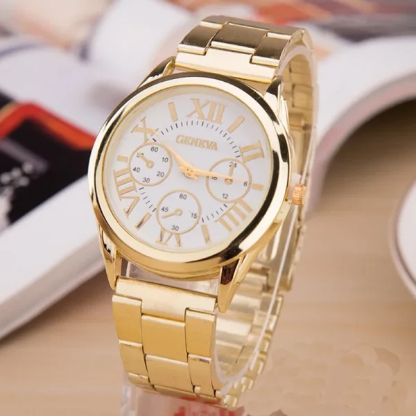 Classic New 2024 Geneva 3 Eyes Gold Casual Women Watch Men Stainless Steel Ladies Clock Quartz Wristwatches Ladies Watch - Image 12