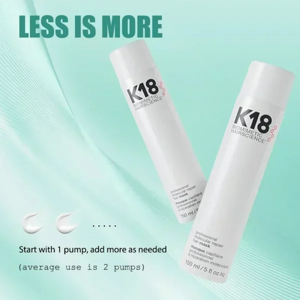 150ml K18 Original  Leave-in Hair Mask Molecular Repairs Dry Damaged Hair 5 Seconds Repairing Smoothing Nourish Hair Care - Image 5