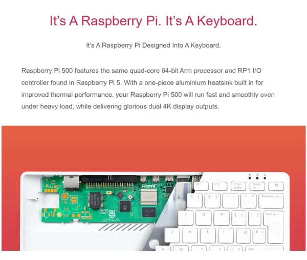 Raspberry Pi 500 (US) refined personal computer.built into a high-quality Keyboard - Image 2