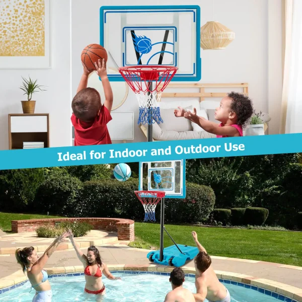 Pool Basketball Hoop 3.8-4.4 FT Adjustable Poolside BasketballGoal System - Image 10