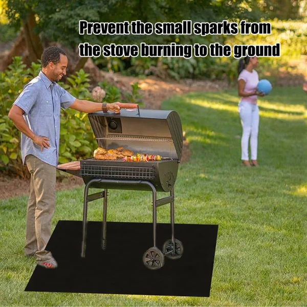 Under Grill Mat for Outdoor Charcoal Gas Grill Smoker 500℃/932℉ Heat Resistant BBQ Fireproof Mat for Patio Lawn Garden Floor - Image 4