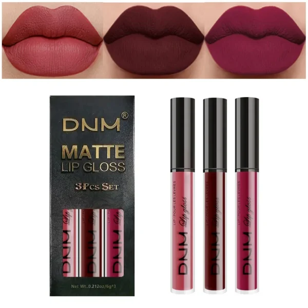 3 Colors/set Matte Velvet Lip Gloss Non-Stick Cup Waterproof Long-lasting Liquid Lipstick Cosmetic Keep 24 Hours Fashion Makeup - Image 10