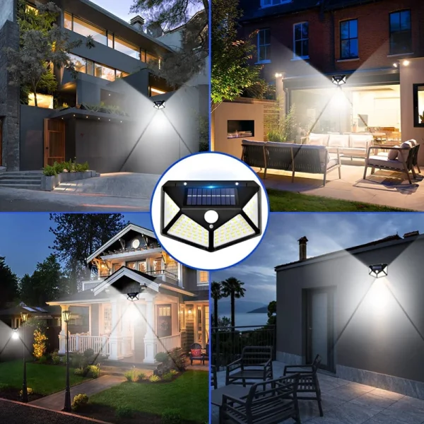 100 LED Solar Lights Waterproof Outdoor Lamp human body Sensor Lamp Outdoor Solar Wireless Lamp For Garden Decoration - Image 3