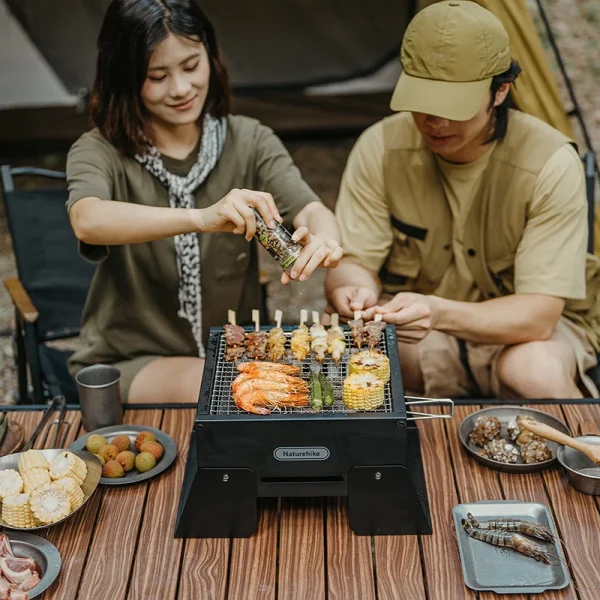 Naturehike Outdoor Camping Tabletop Grill Portable Folding Bbq Stove Travel Picnic Charcoal BBQ Stove Travel Cook Box Grill - Image 2