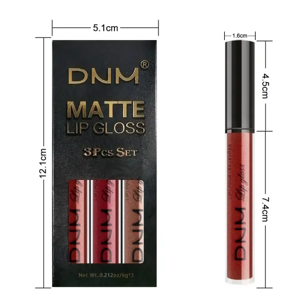 3 Colors/set Matte Velvet Lip Gloss Non-Stick Cup Waterproof Long-lasting Liquid Lipstick Cosmetic Keep 24 Hours Fashion Makeup - Image 17