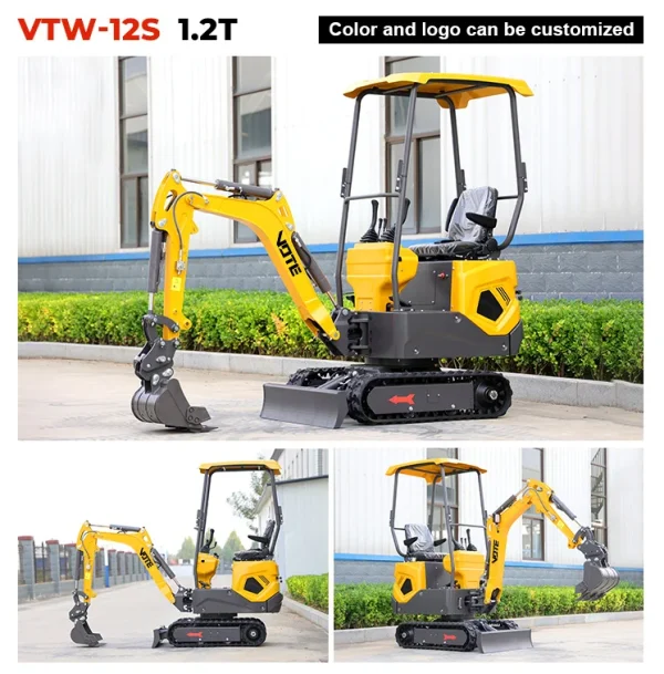 Home Use Crawler Mini Excavator Small Orchard Construction Agriculture Crusher Backhoe 1 Ton Mini Excavator 1000kg Customized - Image 17