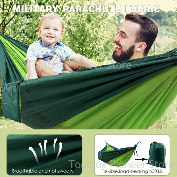 Hammocks Single Person Portable Outdoor Camping Hammock Outdoor Hanging Swing Chair Parachute Fabric Hanging Bed - Image 10