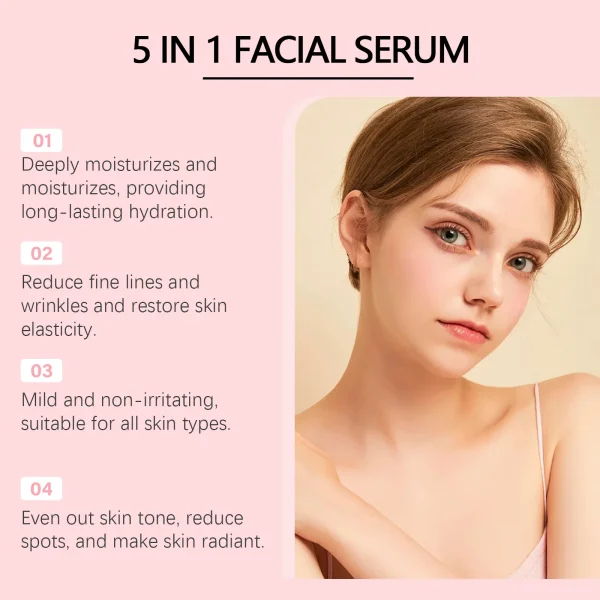 Collagen Facial Serum Reduce Wr-inkle Shrinking Pores Lighten Fine Lines Fade Dark Spots Moisturizing Hyaluronic Acid Essence - Image 4