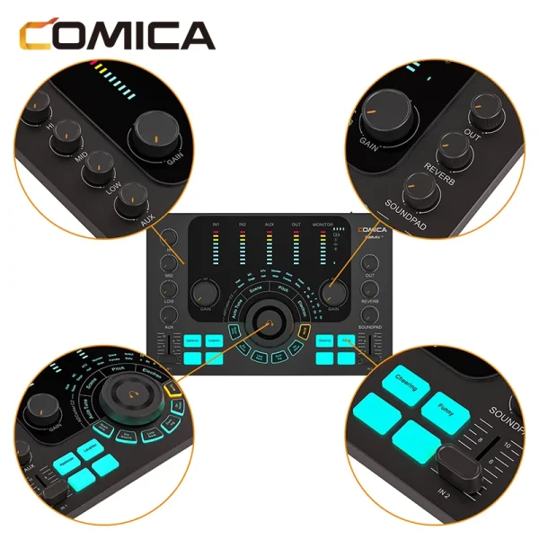 Comica C2 Sound Card Feature-packed Audio Interface for Recording/Podcasting/Streaming for Guitarist/Vocalist/Podcast Microphone - Image 3