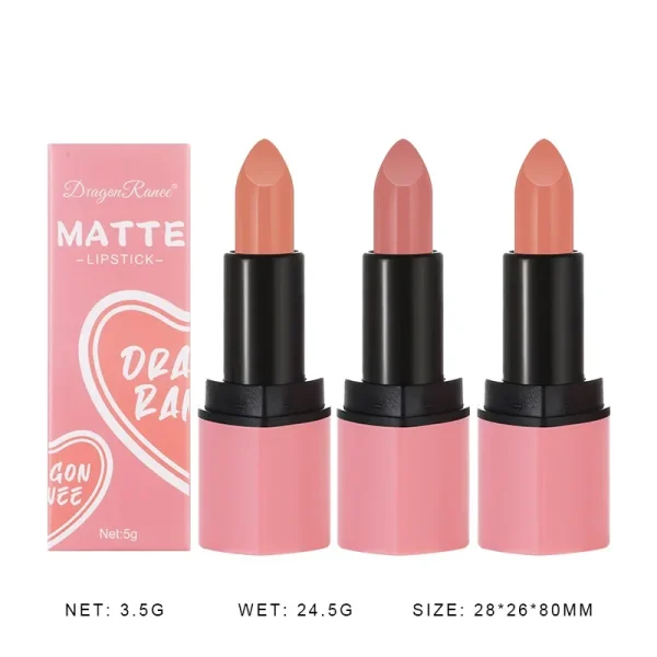 Cute Love Heart Lipstick Velvet Matte Nude Lipstick Pink Red Waterproof Lasting Lipsticks Stain Lip Balm Set Lip Tint Makeup - Image 6