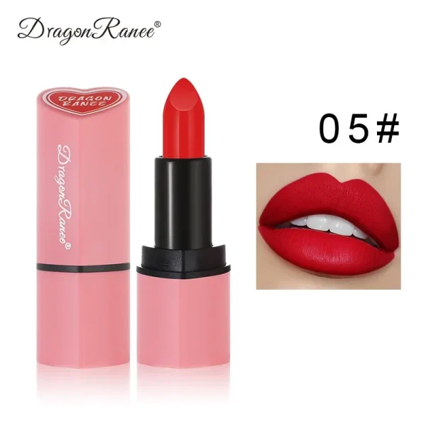 Cute Love Heart Lipstick Velvet Matte Nude Lipstick Pink Red Waterproof Lasting Lipsticks Stain Lip Balm Set Lip Tint Makeup - Image 5