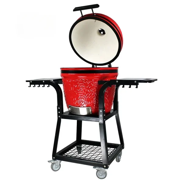 Kamado 22 Inch Charcoal Barbecue Grill Smoker Bbq Grills Outdoor Color Red - Image 3