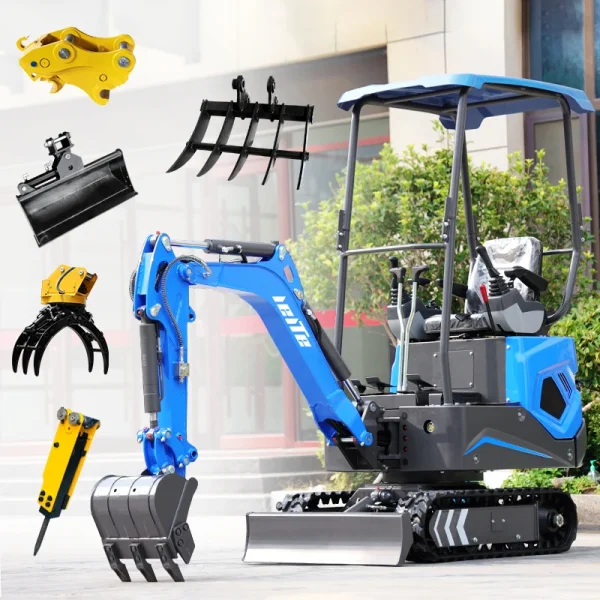 Home Tool 1.2 Ton Hydraulic Small Excavator 1200kg Agricultural Orchard 1ton Trench Digger Diesel Customized Mini Excavator - Image 5