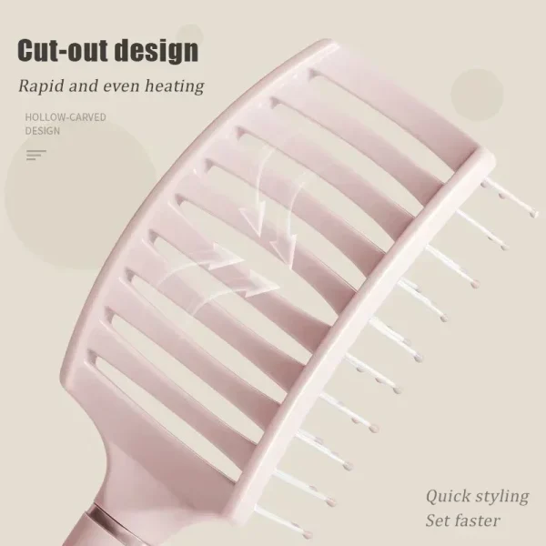 Detangling Hair Brush Hollow Scalp Massage Comb Hairdressing Wide Tooth Hair Comb Wet Curly Massage Brush Barber Styling Tools - Image 2