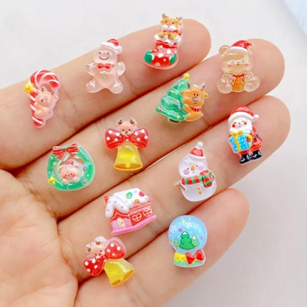 50Pcs Mixed Nail Art Resin Cartoon Mini Halloween Series Charms Rhinestones DIY Craft For Nail 3D Decorations Jewelry