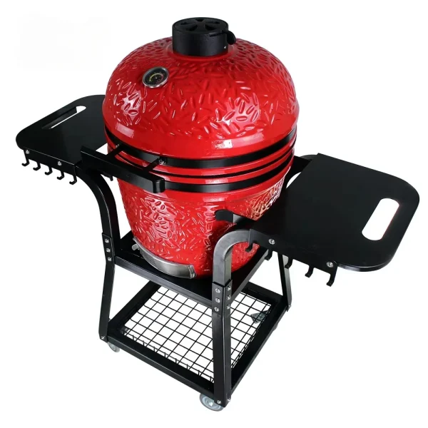 Kamado 22 Inch Charcoal Barbecue Grill Smoker Bbq Grills Outdoor Color Red - Image 5