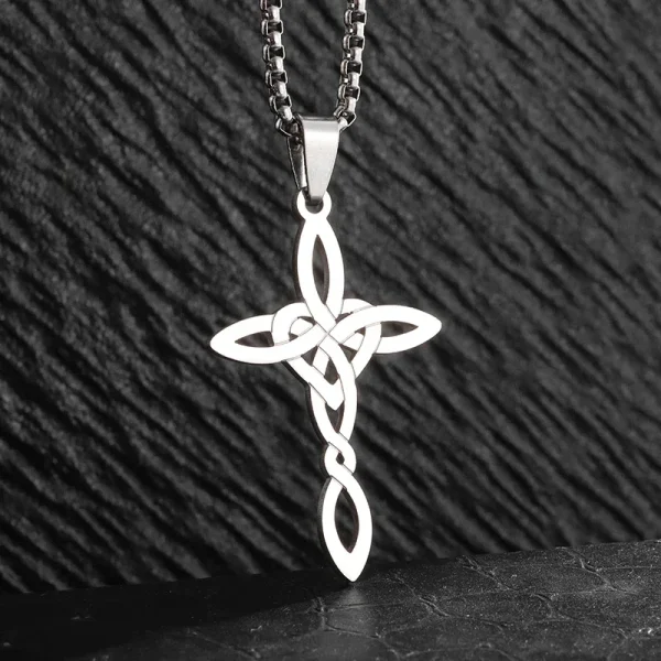 Stainless Steel Irish Witch Knot Celtic Knot Love Cross Key Pendant Necklace Couple Fashion Trend Lucky Amulet Jewelry Gift - Image 20