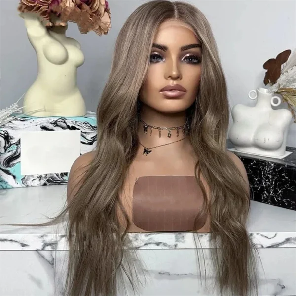 Ombre Brown Wig Long Straight Synthetic Lace Front Wig Glueless Brunette Hair Chocolate Brown Lace Wigs for Women Party Cosplay - Image 3