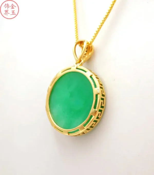 Carved Natural Green Jade Pendant Chinese Love Necklace Charm Jadeite Jewellery Fashion Lucky Man Woman Amulet Gifts - Image 2