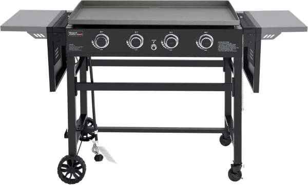 Folding Side Tables, 35-Inch Outdoor Flat top Grill with 52,000 BTUs Cooking Power for Barbecue Grilling, Black - Image 6