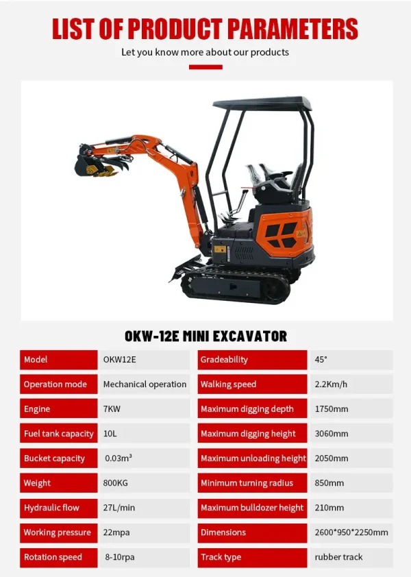 Hydraulic New 1.2 Ton Digger Excavator Mini Backhoe Excavator Customization Diesel Engine Crawler Digger - Image 11