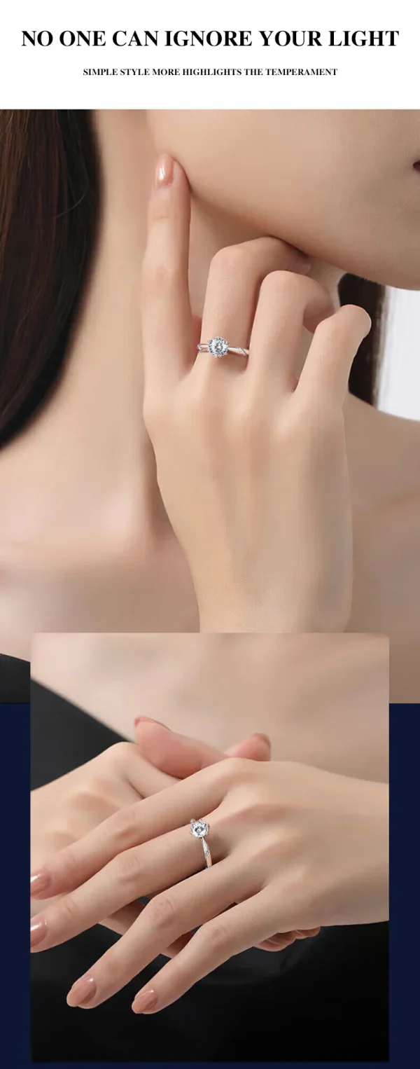 FASIFAN 100% Original Six Claw PT950 Moissanite Diamond Ring Unique Design Wedding Valentine’s Day Gift - Image 15